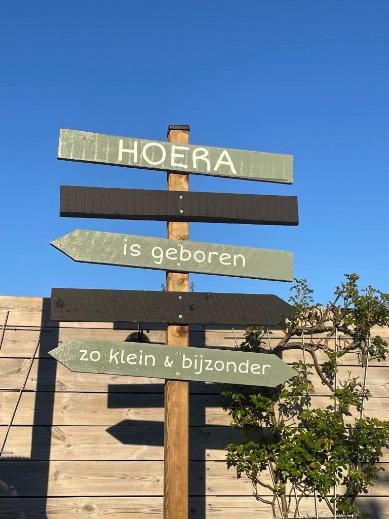 Geboortebord te huur - wegwijzer (groen), Ophalen, Nieuw, Geboortebord