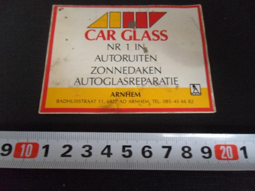 sticker CARGLASS Nr. 1 ARNHEM   LH192, Verzamelen, Stickers, Ophalen of Verzenden, Zo goed als nieuw