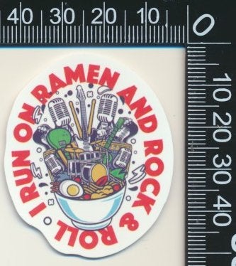 Sticker: Rock n Roll (20) - I run on ramon and rock n roll, Ophalen of Verzenden, Zo goed als nieuw, Bedrijf of Vereniging
