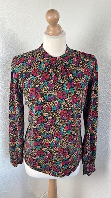 King Louie maat L bloemen top blouse 1460, Kleding | Dames, Blouses en Tunieken, Zo goed als nieuw, Maat 42/44 (L), Rood, Ophalen of Verzenden