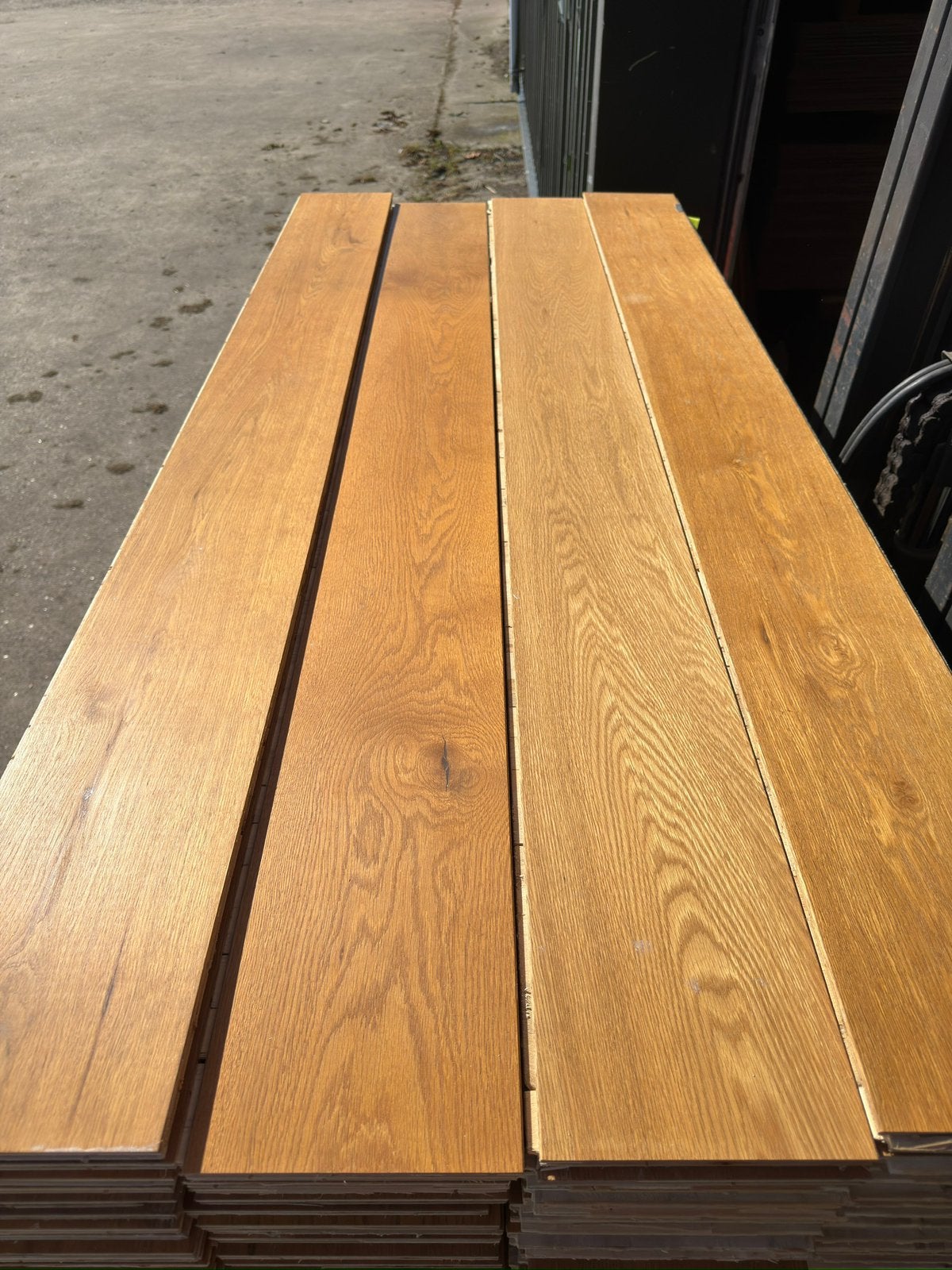 Eiken vloer 85 m2 lamelparket 19 cm breed 1,5cm dik top 4 mm, Ophalen, Gebruikt, Vloerdelen of -planken, 10 m² of meer