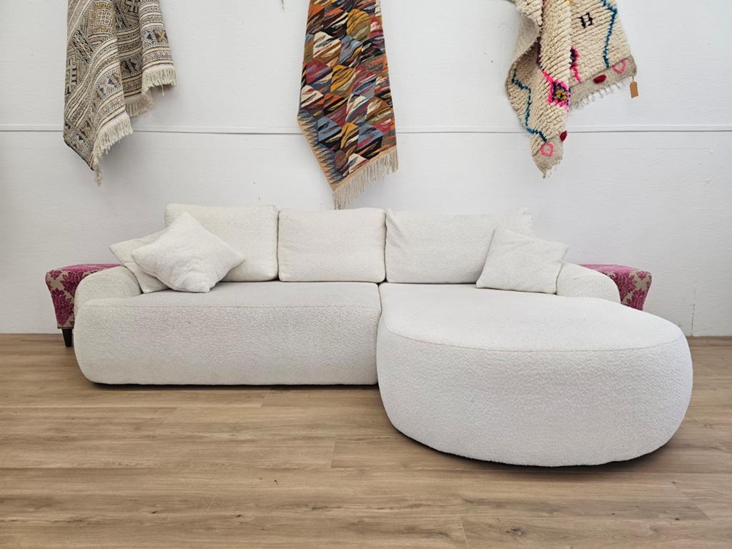 Hoekbank - Teddystof - Z.G.A.N, 125 cm of meer, 125 cm of meer, Zo goed als nieuw, Info@homefriesland.nl