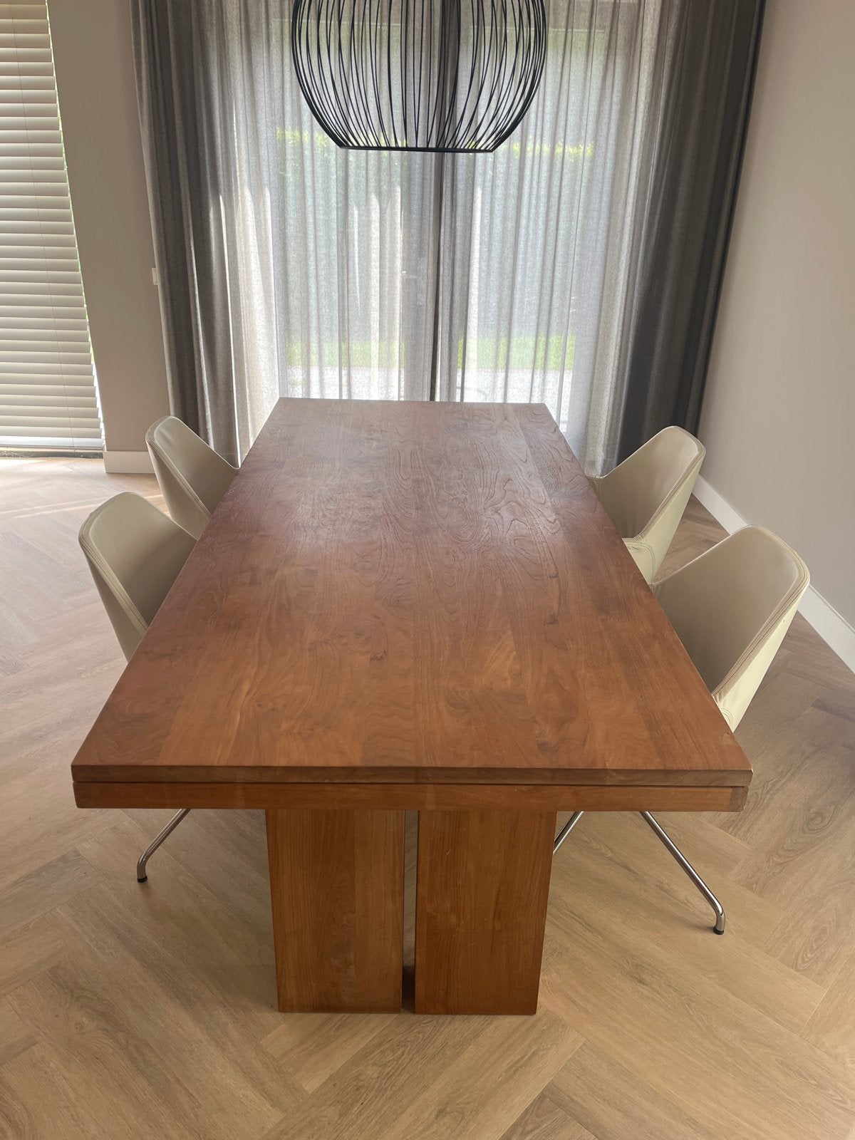 Foucault eettafel 220x100cm teakhout, Ophalen