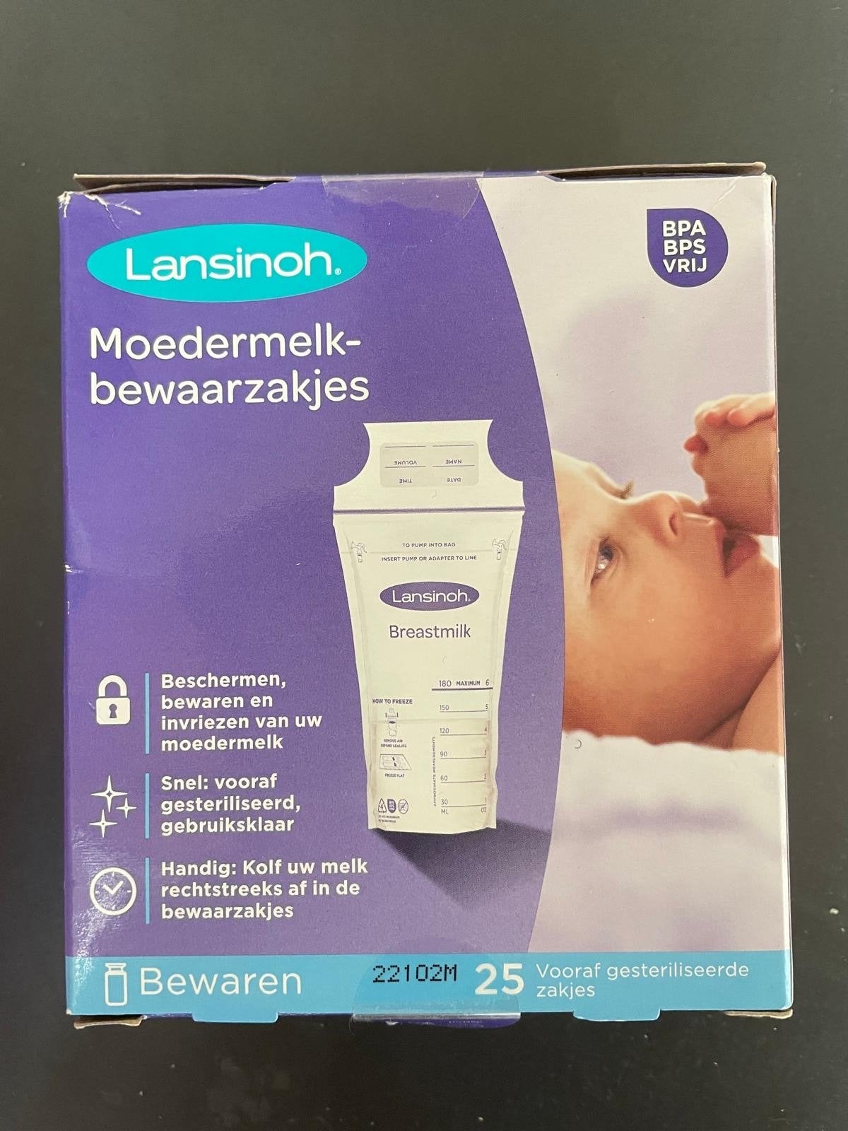 Nieuwe verpakking Lansinoh Moedermelk Bewaarzakjes 25 stuks, Ophalen of Verzenden, Nieuw, Overige typen