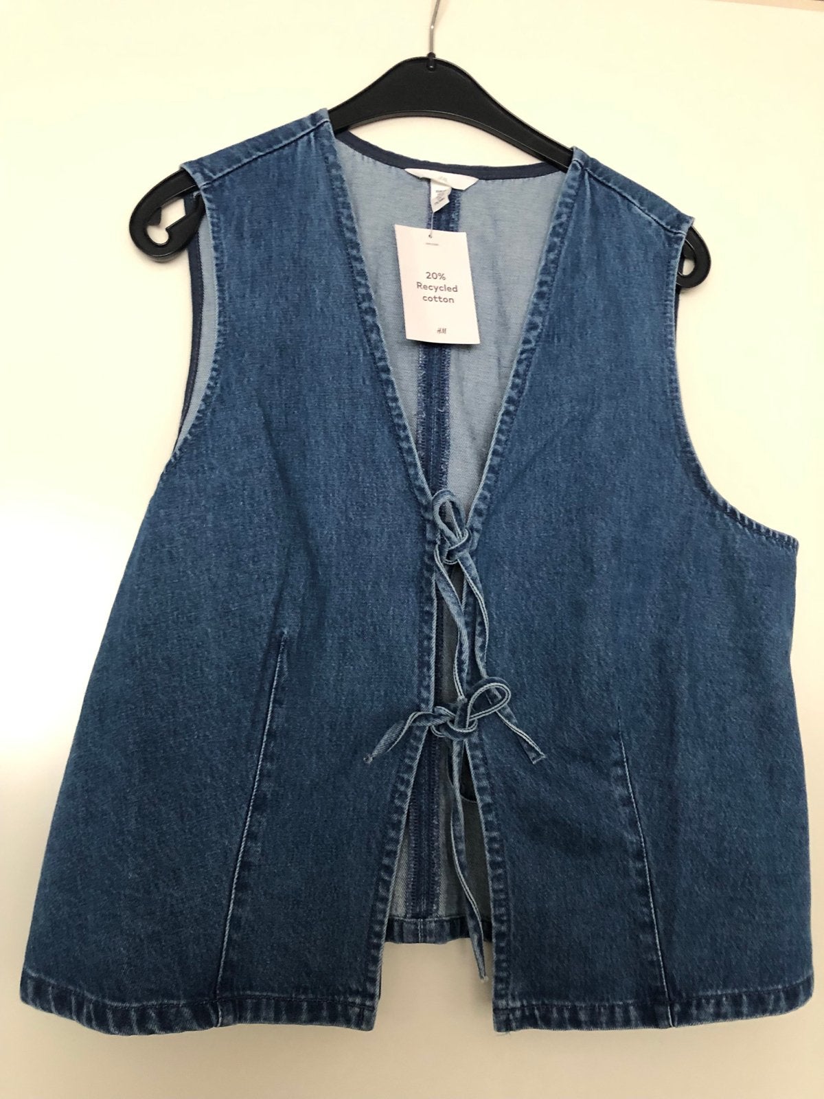 H&M Denim Gilet met Strikdetails - Maat 48, Ophalen of Verzenden, Nieuw, Maat 46/48 (XL) of groter, Blauw
