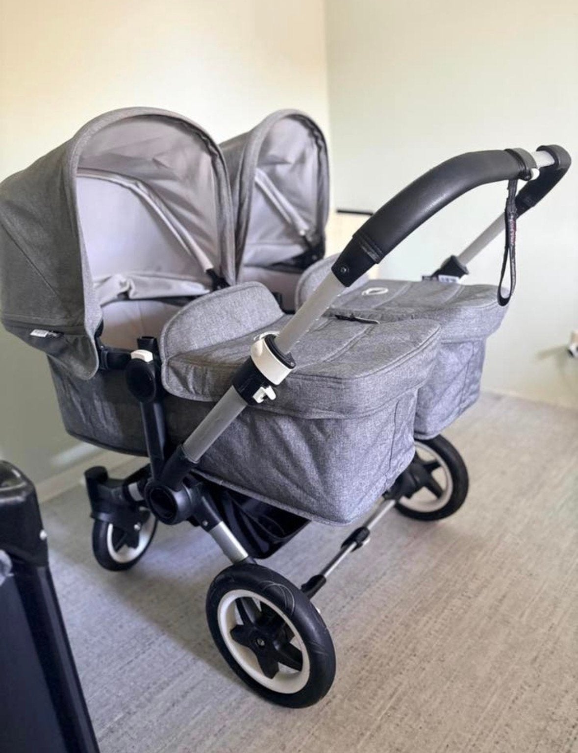 Bugaboo Donkey Twin 2 gray melange, Ophalen, Zo goed als nieuw, Kinderwagen of Buggy
