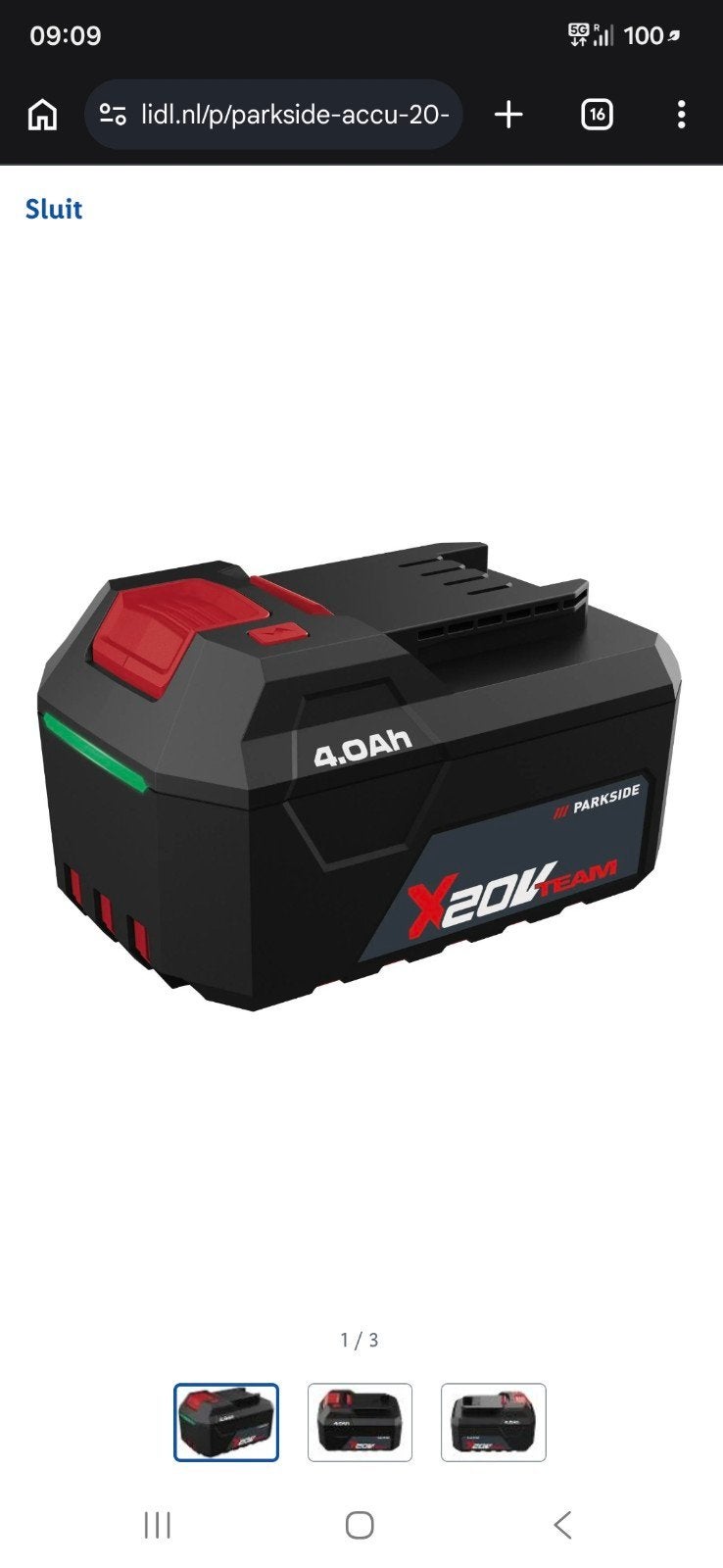 Nieuwe Parkside 20V Accu 4.0Ah - X 20V Team 20stuck, Ophalen of Verzenden, Nieuw, Overige merken, Overige typen
