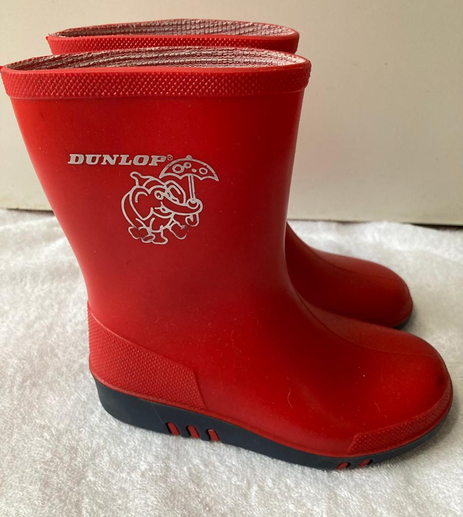 Dunlop Rode Laarsjes / regenlaarzen Maat 25, Meisje, Ophalen of Verzenden, Laarzen, Zo goed als nieuw