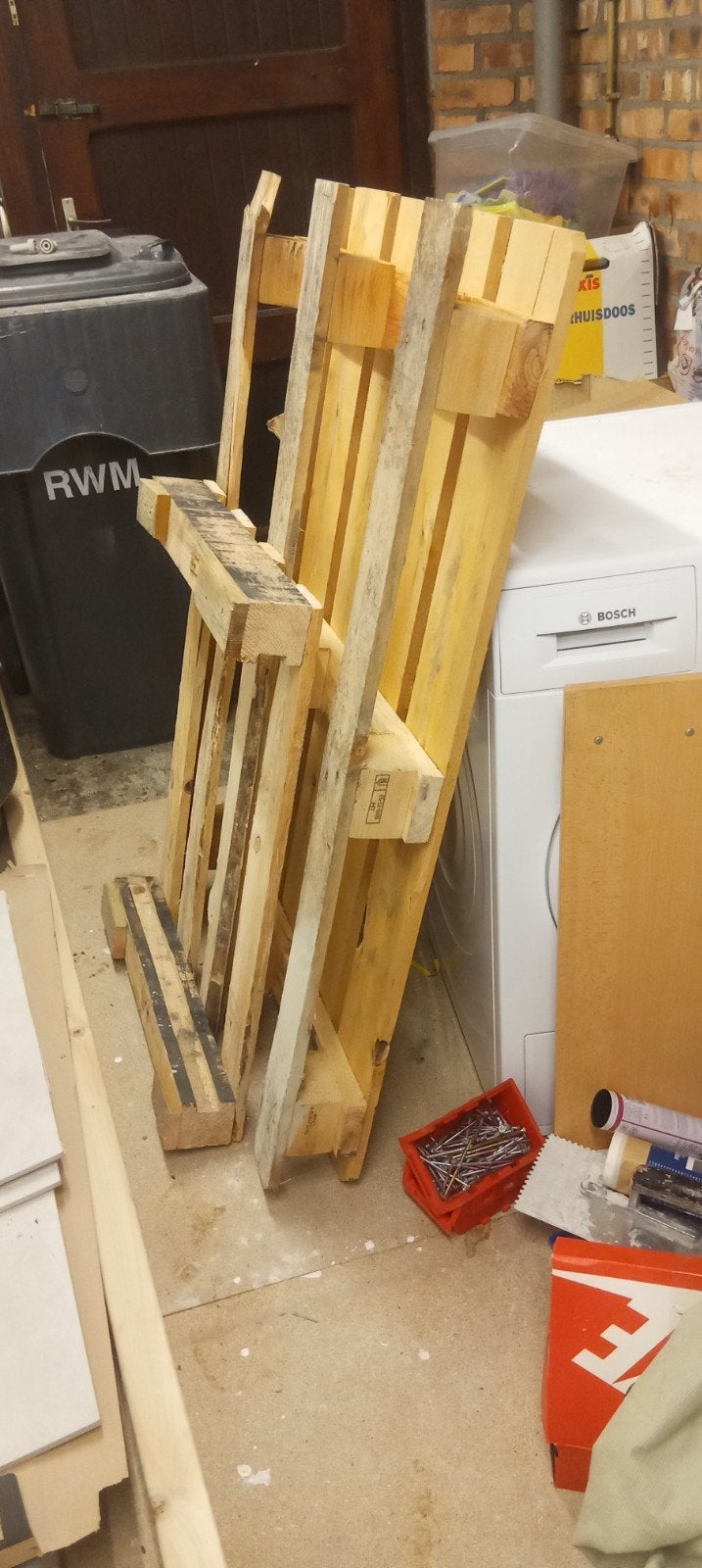 Gebruikte pallets - Ideaal voor diverse projecten, Ophalen, Gebruikt, 200 tot 250 cm, 50 mm of meer