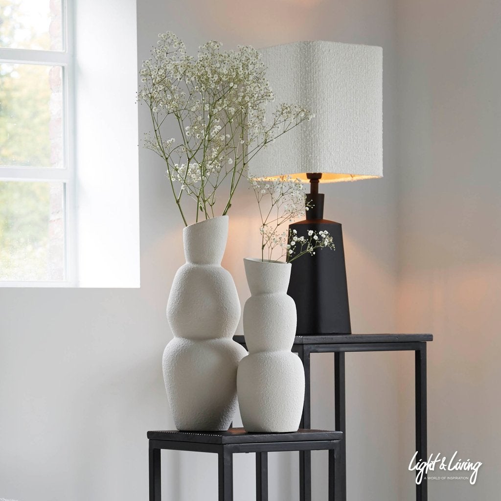 Light & Living Lampenkap BOLERO Vierkant Wit 25x25x30 cm, Huis en Inrichting, Lampen | Lampenkappen, 25 cm, Tafellamp, Wit, Ophalen of Verzenden