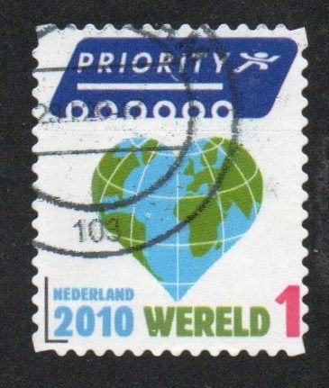 postzegel Nederland priority  Wereld 2010, Ophalen of Verzenden