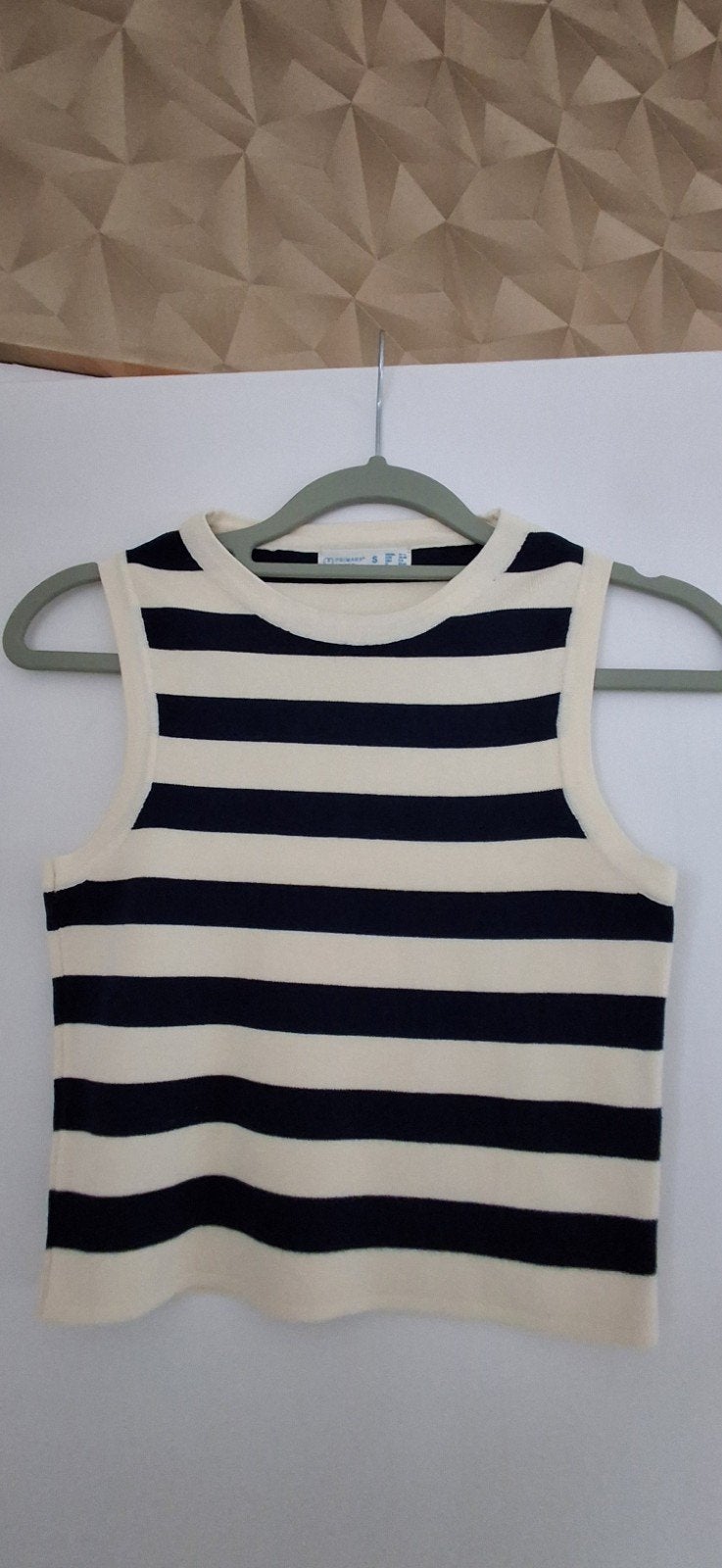Donkerblauw gestreept crème Primark topje maat S, Kleding | Dames, Ophalen of Verzenden, Zo goed als nieuw, Primark, Blauw