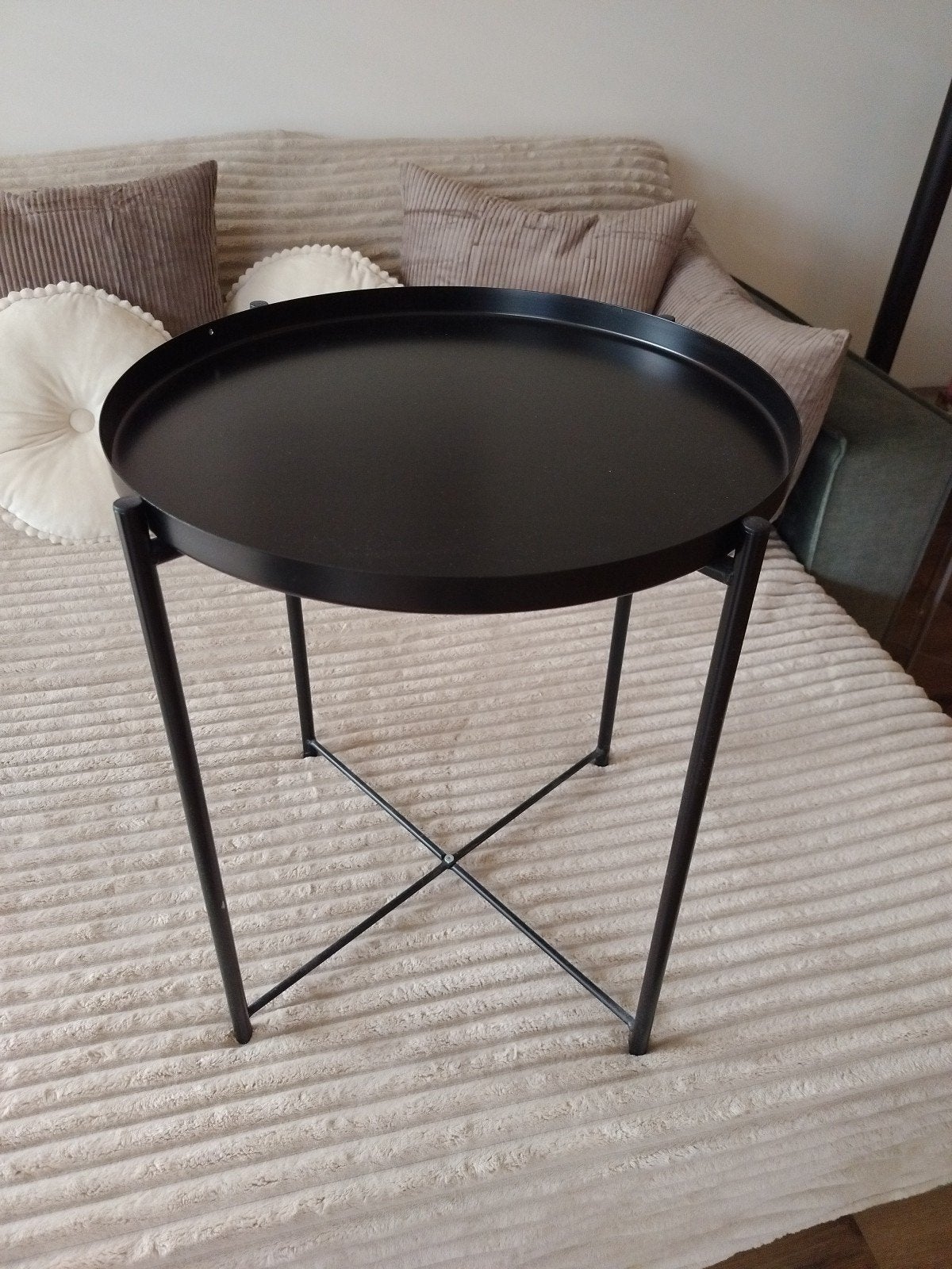 IKEA Gladom bijzettafel/salontafel - Zwart, Ophalen, Zo goed als nieuw, Rond, Metaal of Aluminium