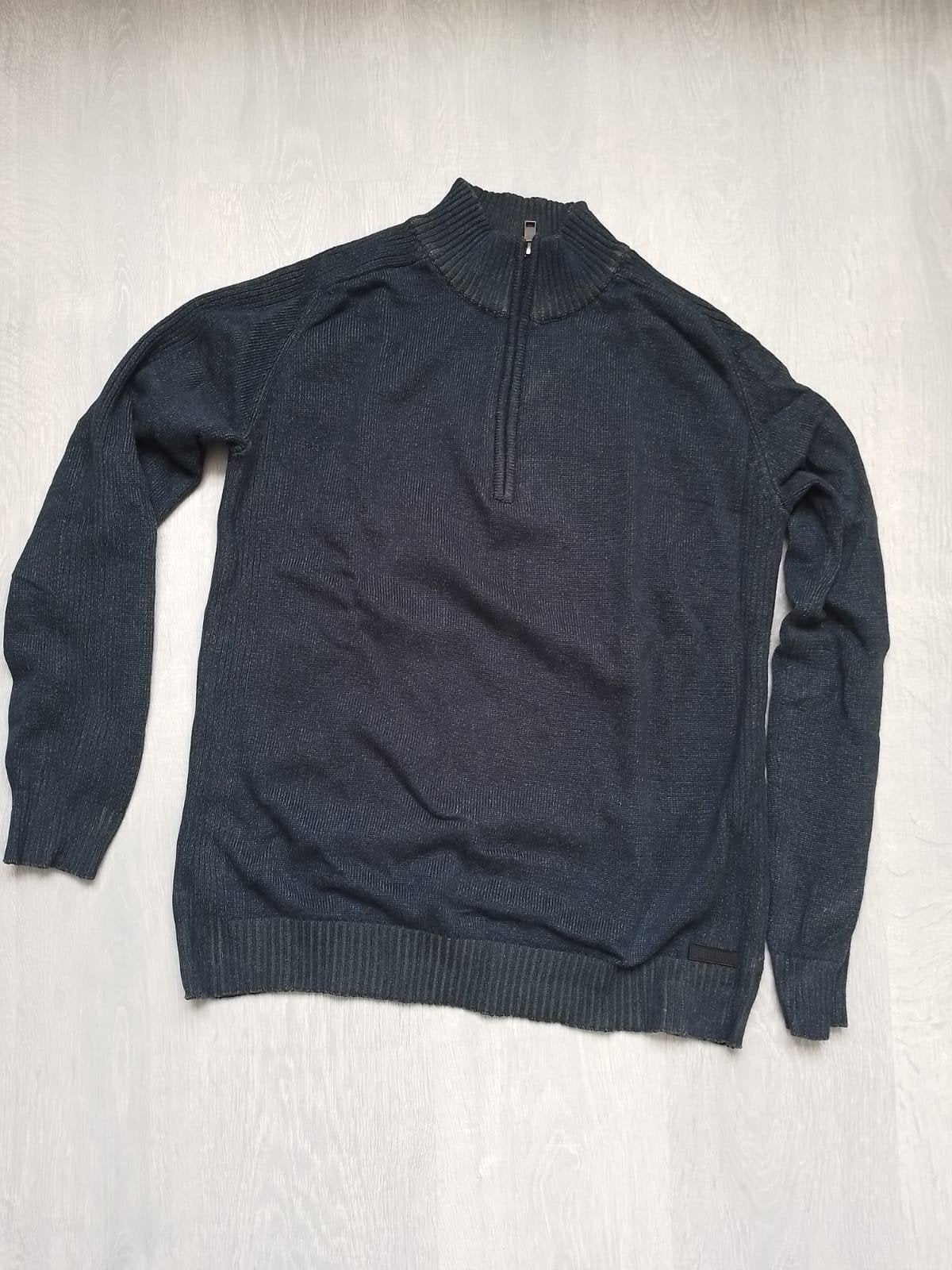 Donkerblauw herentrui met rits, Maat 52/54 (L), Onbekend, Blauw, Ophalen of Verzenden