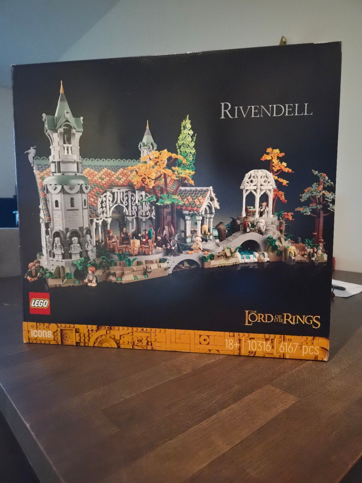 Lege doos LEGO 10316 Lord of the Rings: Rivendell (lichte sc, Ophalen of Verzenden, Zo goed als nieuw, Overige typen