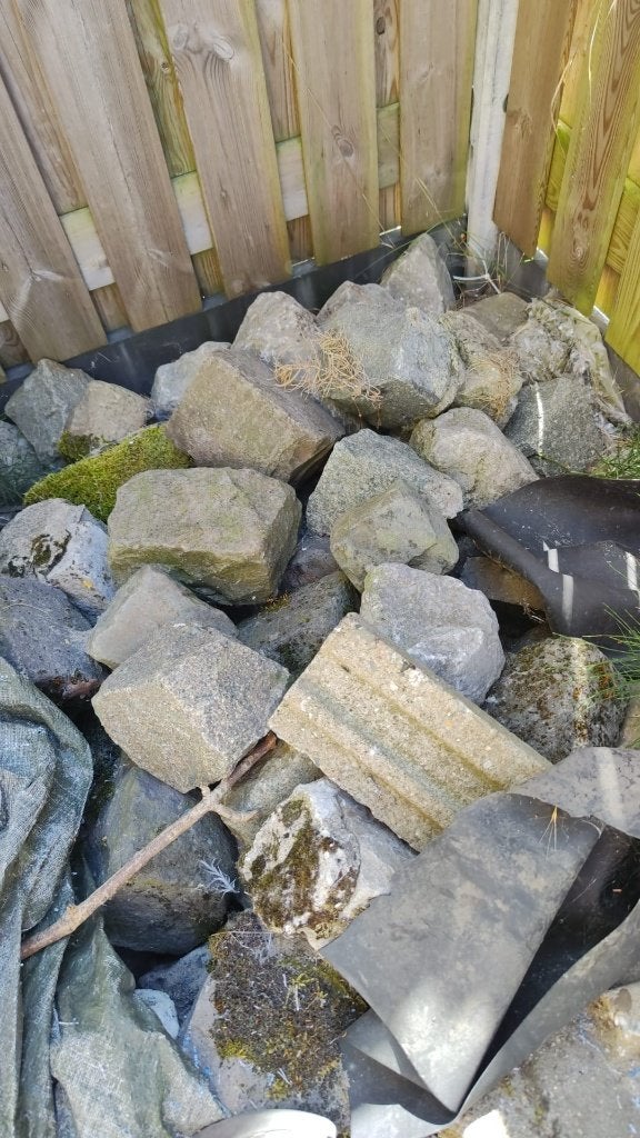gratis kinderkopjes en betontegels, Tuin en Terras, Ophalen, Gebruikt, Beton, Terrastegels