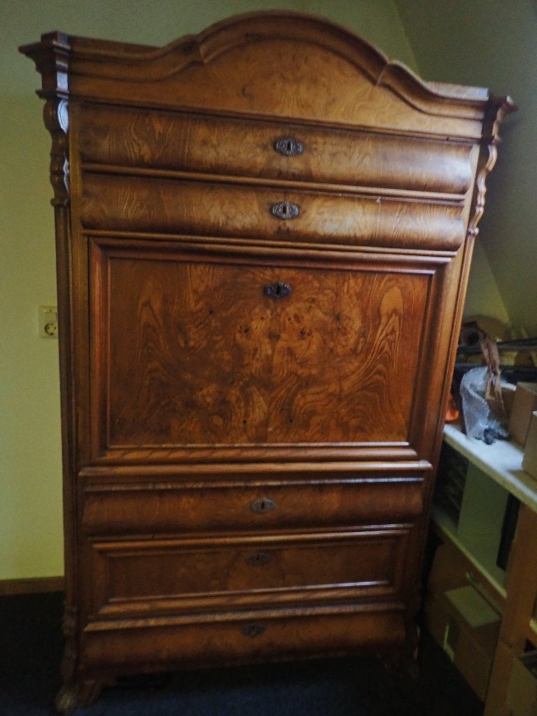 Antiek secretaire/bureau van eikenhout, Huis en Inrichting, Gebruikt, Eikenhout, Met lade(s), Ophalen of Verzenden
