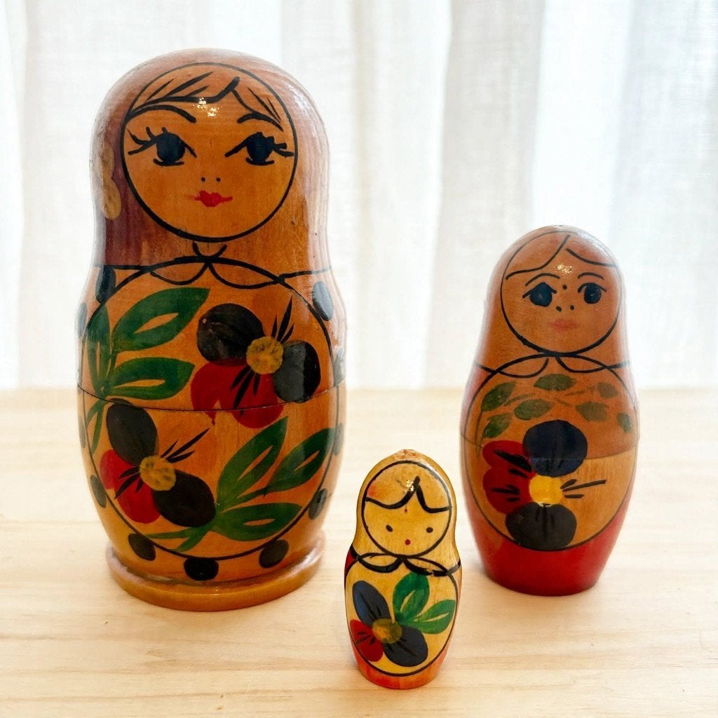 Vintage Russische Matroesjka Baboesjka set - 3 delig, Verzamelen, Ophalen of Verzenden, Zo goed als nieuw