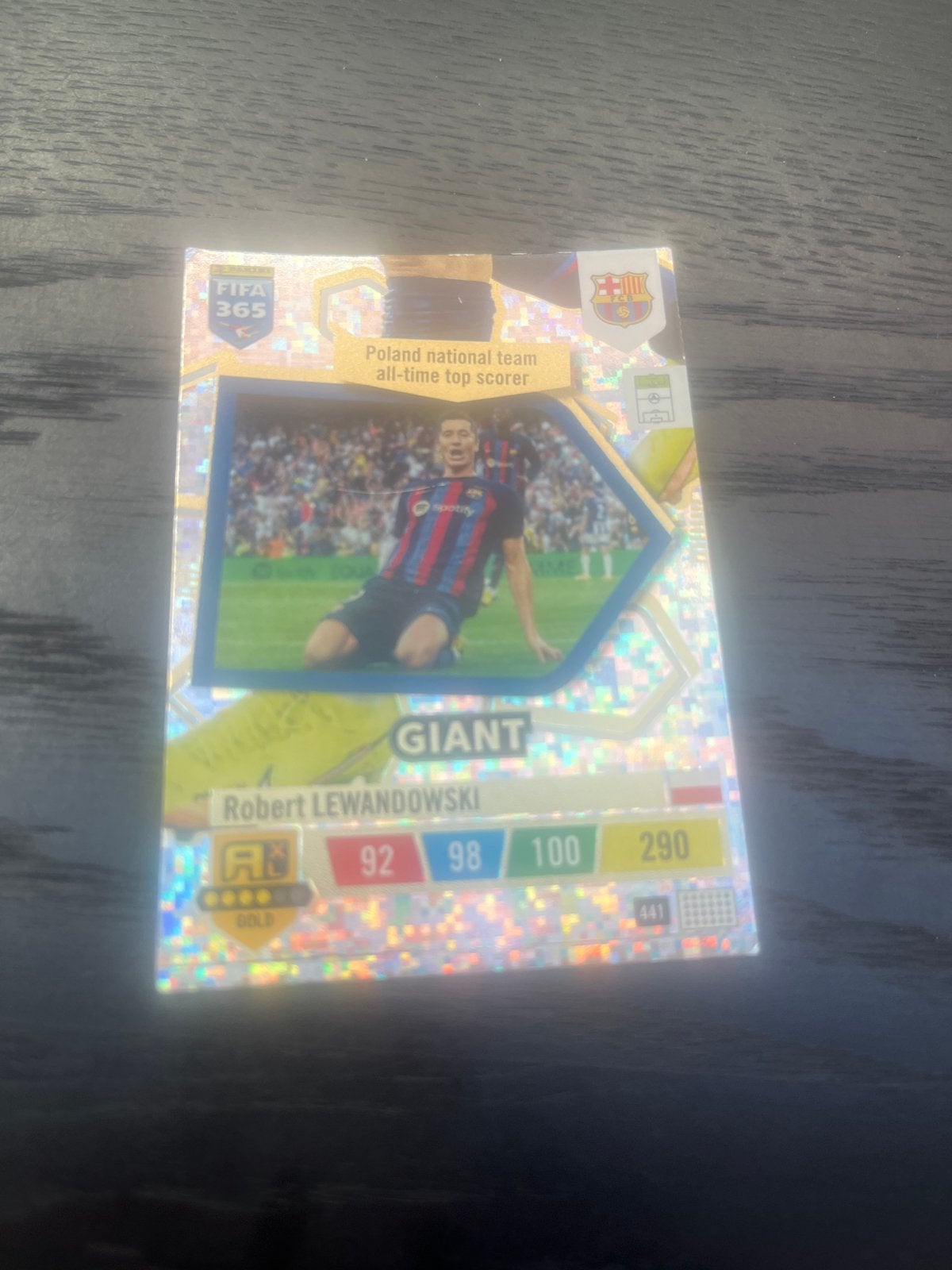 FIFA 365 Robert Lewandowski Giant Spelerskaart, Verzamelen, Ophalen of Verzenden, Zo goed als nieuw, Buitenlandse clubs, Spelerskaart