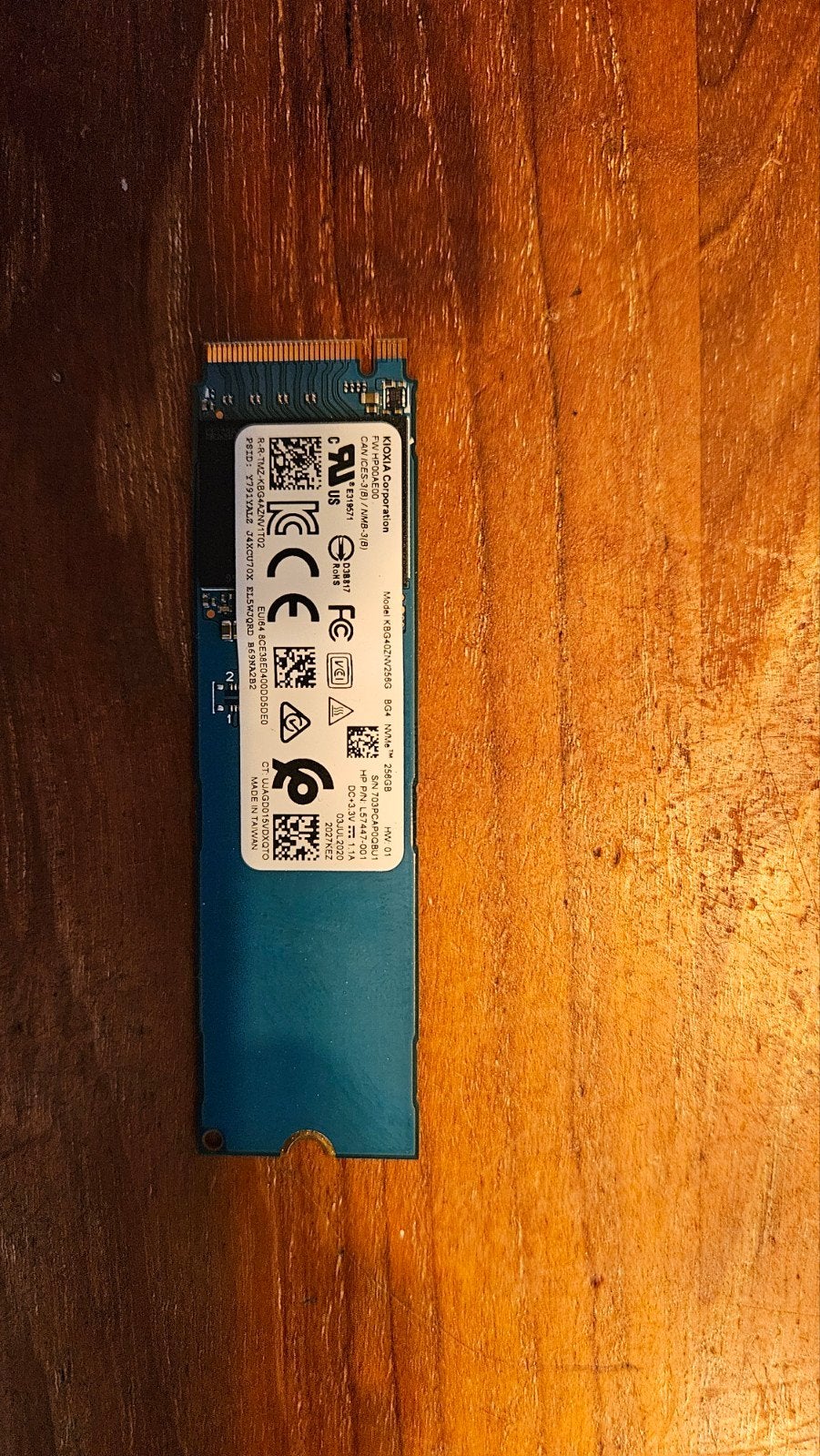 Kioxia BG4 NVMe SSD 256GB M.2, Computers en Software, Harde schijven, Intern, KIOXIA, Ophalen of Verzenden, Zo goed als nieuw