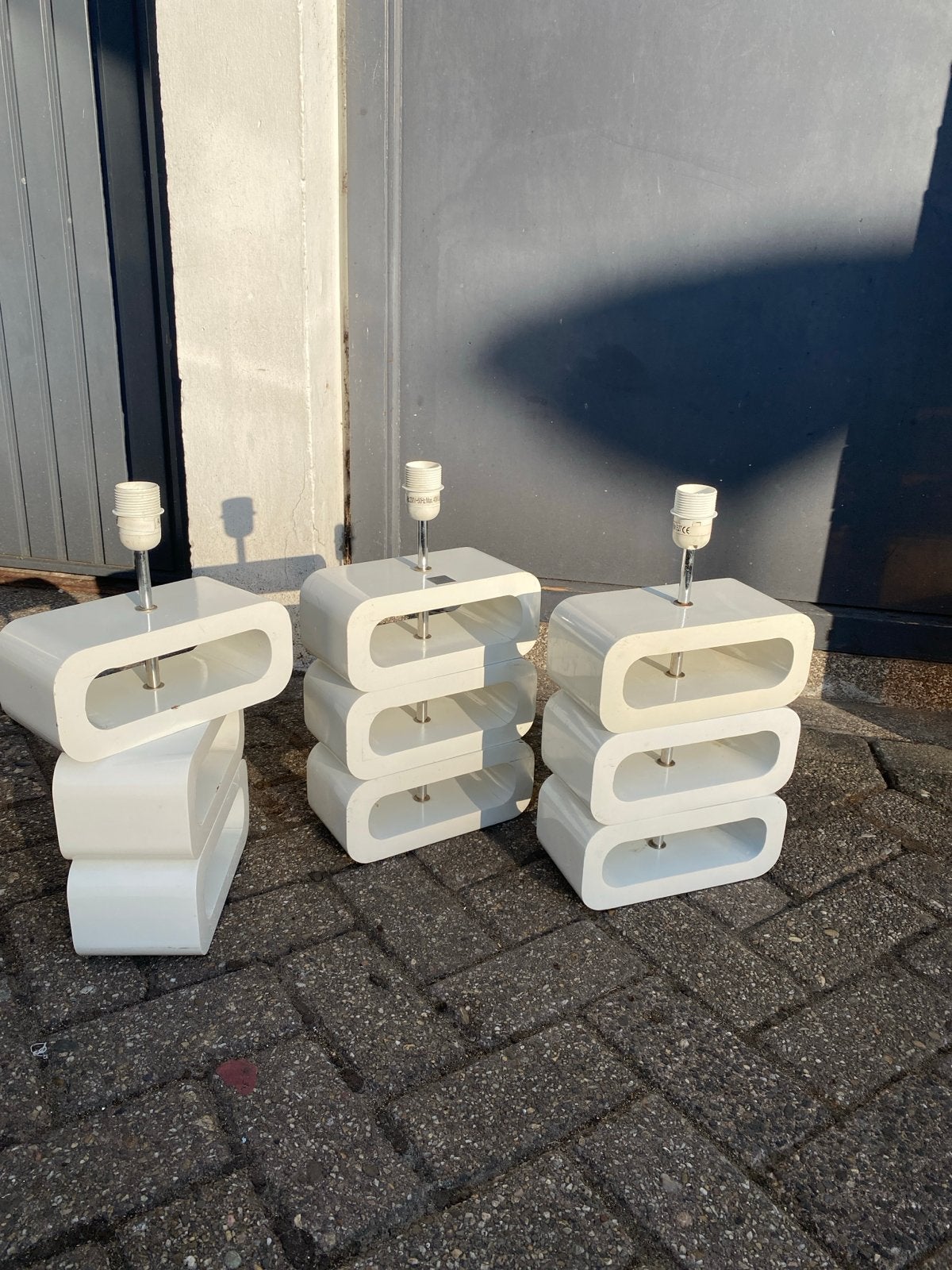 Set van 3 Jan des Bouvrie tafellampen, wit, vintage, Antiek en Kunst, Ophalen of Verzenden