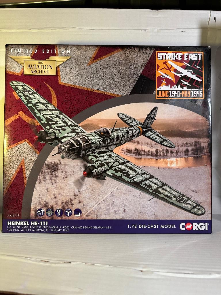 Corgi 1:72 He 111H-6 Diecast Luftwaffe KG 53 AA33718, Ophalen of Verzenden, Nieuw, Schaalmodel