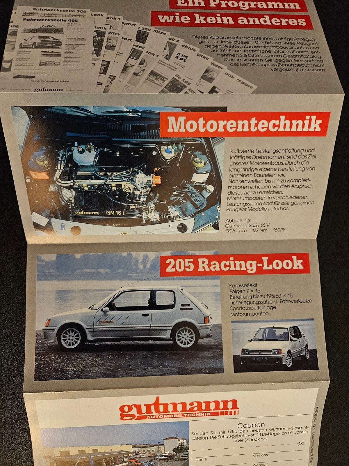 Brochure Gutmann Peugeot 1988, Ophalen of Verzenden, Zo goed als nieuw, Peugeot