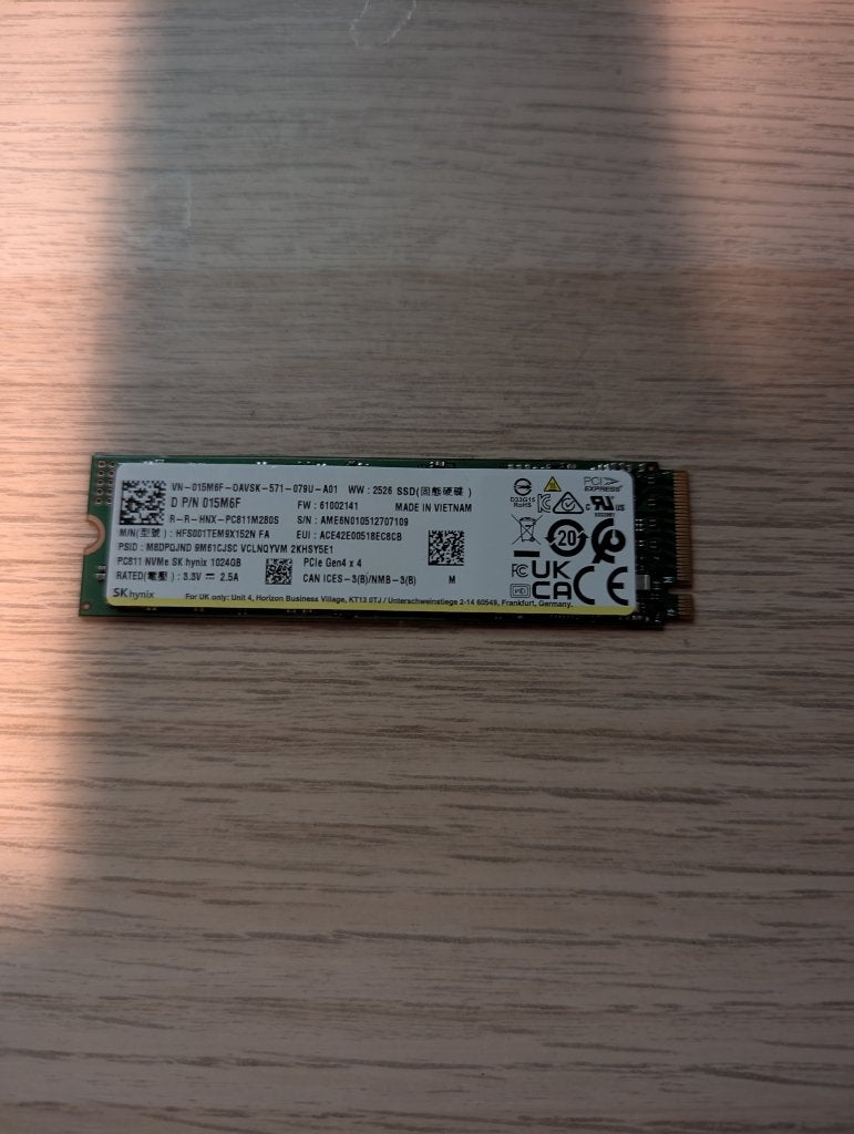 SKHynix NVME 1024 GB (1 TB)PCIe Gen4 x 4, Computers en Software, Harde schijven, Intern, SSD, Ophalen of Verzenden, Zo goed als nieuw