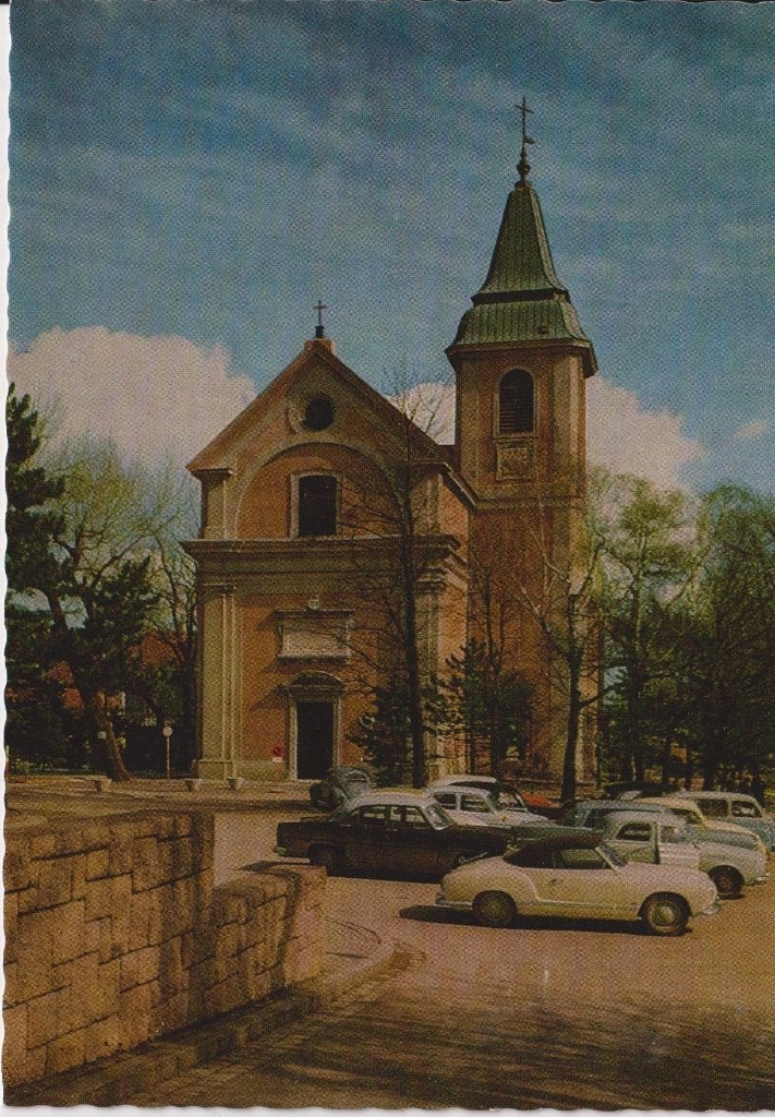 Oostenrijk, Wenen Kahlenberg met auto's oa VW Karmann Ghia, Ophalen of Verzenden, 1960 tot 1980, Ongelopen, Oostenrijk