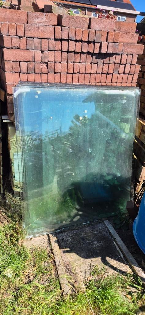 Te koop, Hardglas gelaagd geslepen glas 9 stuks. 1xm dik., Ophalen of Verzenden, Nieuw