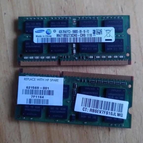 8GB DDR3 Laptop RAM Set (2x 4GB) Samsung | PC3-10600S | Snel, Computers en Software, RAM geheugen, Ophalen of Verzenden, Gebruikt