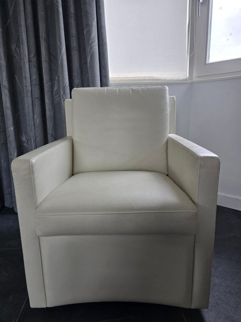 Leren Leolux fauteuil Timandra en draaifauteuil Timandra, Leer, 75 tot 100 cm, Zo goed als nieuw, 50 tot 75 cm