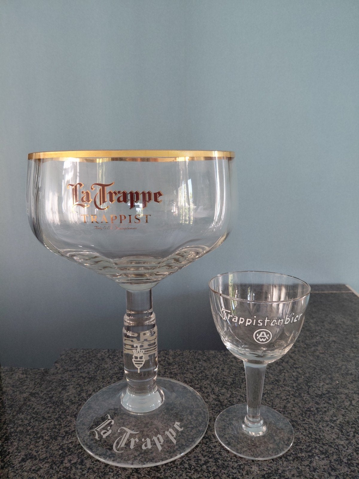La Trappe 3 liter bierglas - punt gaaf en kristalhelder, Antiek en Kunst, Antiek | Glas en Kristal, Ophalen