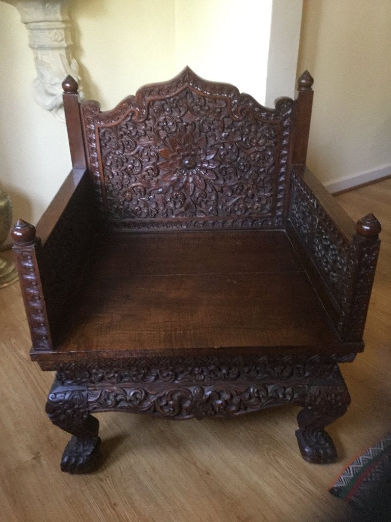 Mahonie houten stoel, Antiek en Kunst, Ophalen