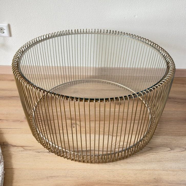 Riverdale Ronde Salontafel - Goudkleurig Messing, Ophalen, 50 tot 100 cm, Rond, 50 tot 100 cm