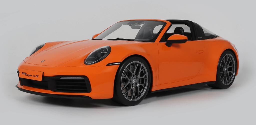 GT Spirit 1:8 Porsche 911 (992.1) Targa 4S pastel orang 2021, Hobby en Vrije tijd, Modelauto's | 1:5 tot 1:12, Nieuw, Auto, 1:5 t/m 1:8