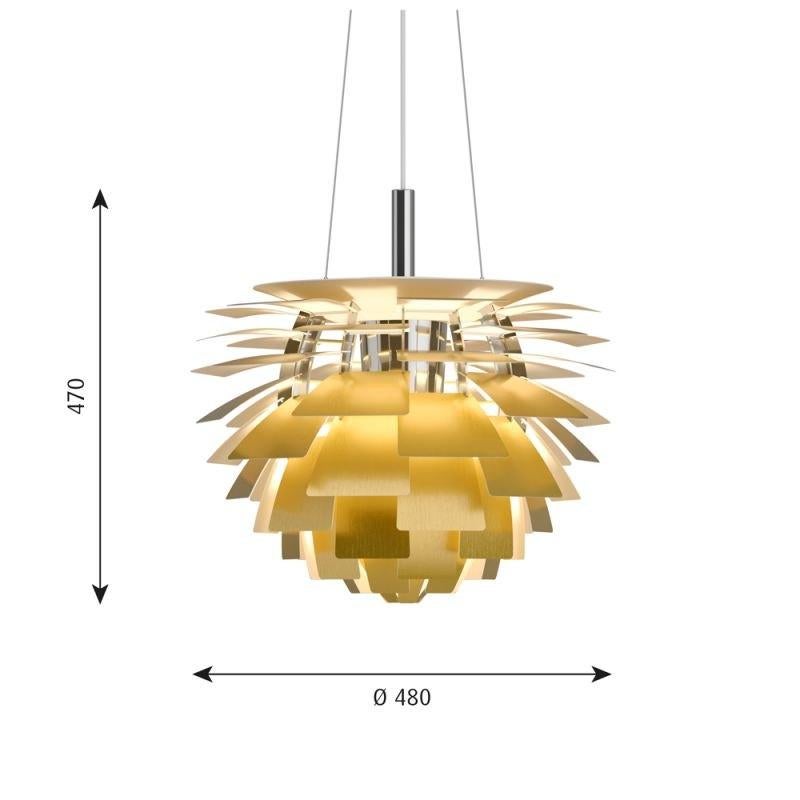 Te koop: Louis Poulsen PH Artichoke 480 Hanglamp - Messing, Huis en Inrichting, Lampen | Hanglampen, Ophalen, Design, Zo goed als nieuw