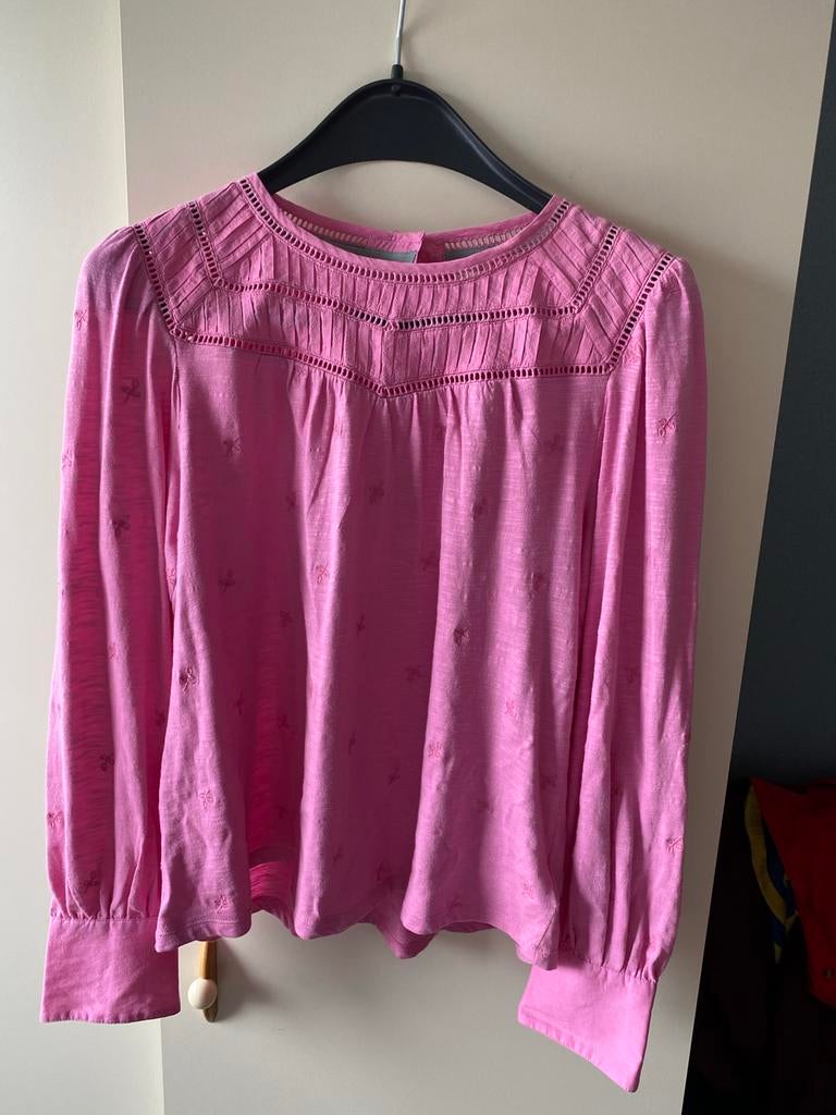 White Stuff roze top met lange mouwen, maat M (EU 38), Ophalen of Verzenden, Zo goed als nieuw, Maat 38/40 (M), Roze