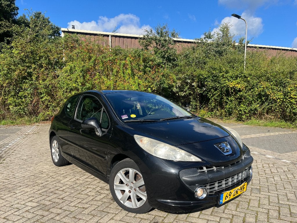 Peugeot 207 1.6 16V 3DRS 2008 Zwart, Auto's, Voorwielaandrijving, Stof, 4 cilinders, Zwart