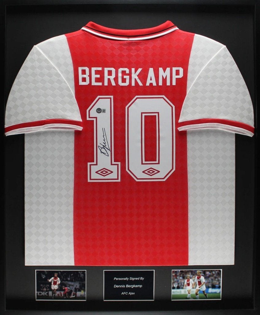 Dennis Bergkamp AFC Ajax 90/91 gesigneerd Thuis Shirt, Verzamelen, Sportartikelen en Voetbal, Soccersignings.nl, Shirt, Nieuw