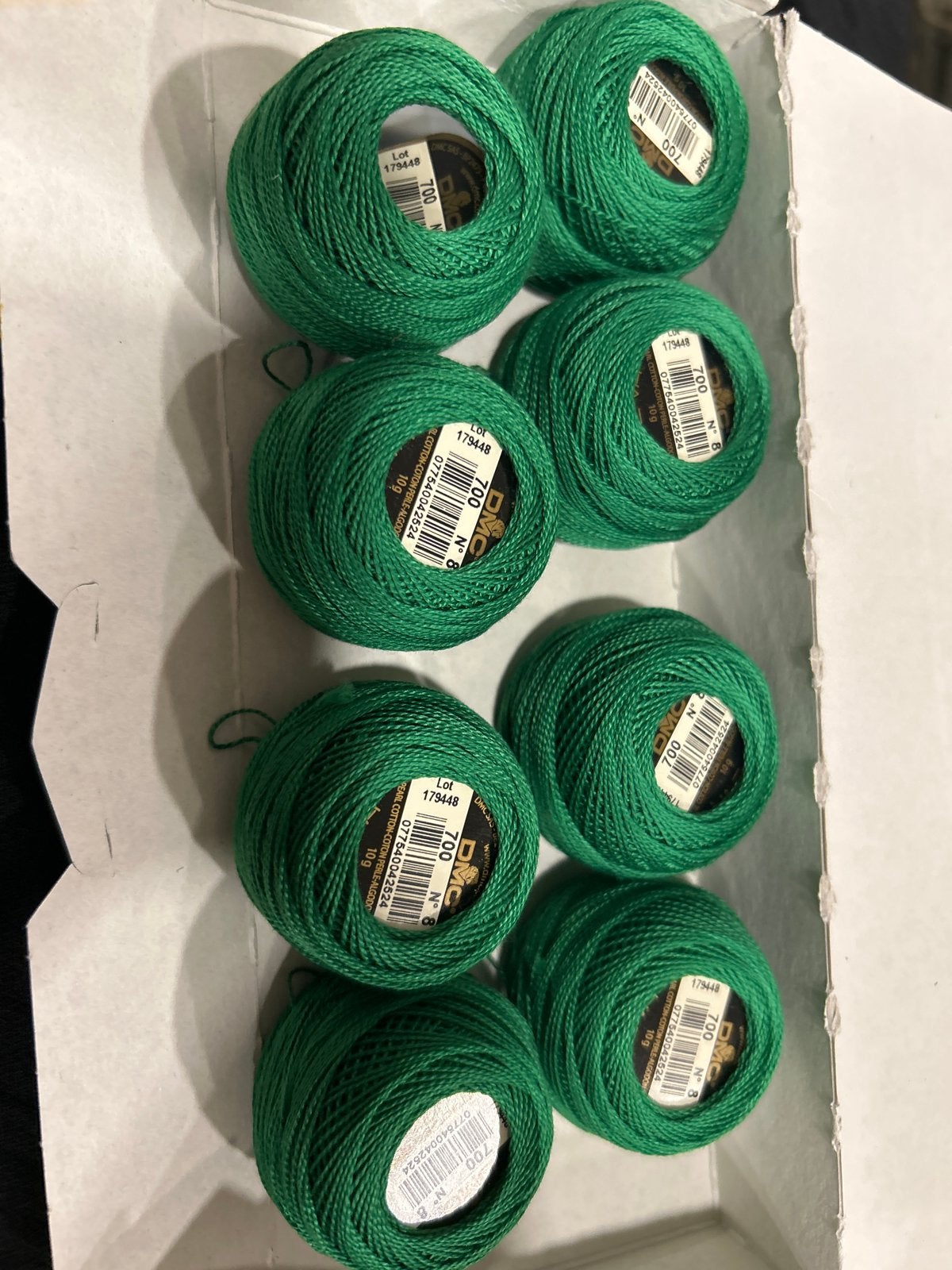 DMC Katoen Garen - 8 bollen groen (Coton Perlé), ., Nieuw, Ophalen of Verzenden, .