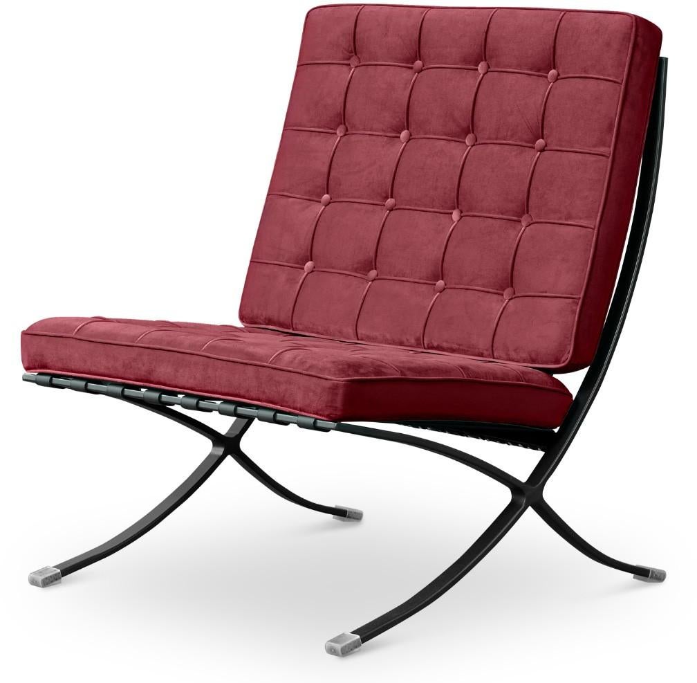 PaviljoenXL Fauteuil + Voetenbank | Rood Velvet | Uitverkoop, Ophalen, Info@caveldesign.com, Minder dan 75 cm, 7775PB