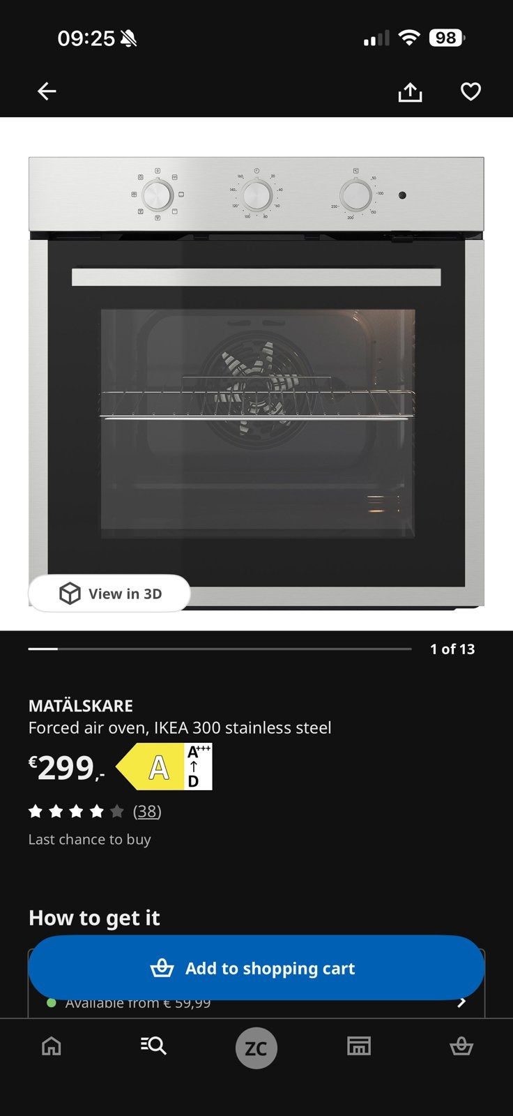 Ikea Matalskare oven, Ophalen, Zo goed als nieuw