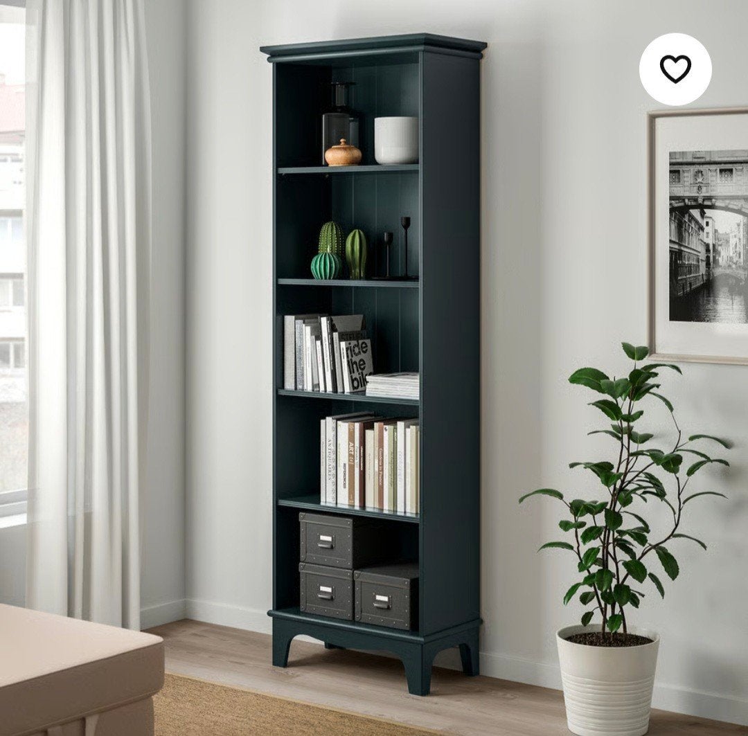 Boekenkast, donker blauwgroen, 65x199 cm in nieuwstaat (ikea, Ophalen, Zo goed als nieuw, 25 tot 50 cm, 50 tot 100 cm