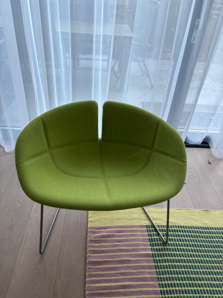 3 Moroso Fjord fauteuils in goede staat, lime green, Huis en Inrichting, Fauteuils, Ophalen, Gebruikt, Stof, 75 tot 100 cm