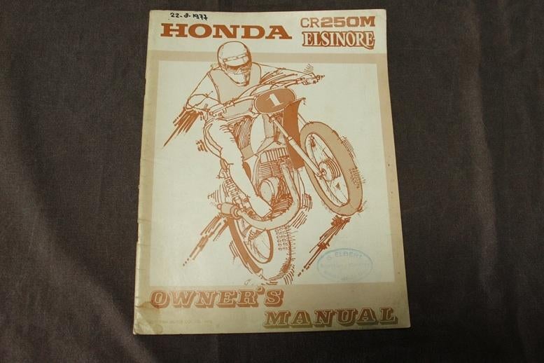 Honda CR250 M K1 1975 / 76 Elsinore owner's /service manual, Motoren, Ophalen of Verzenden, Honda