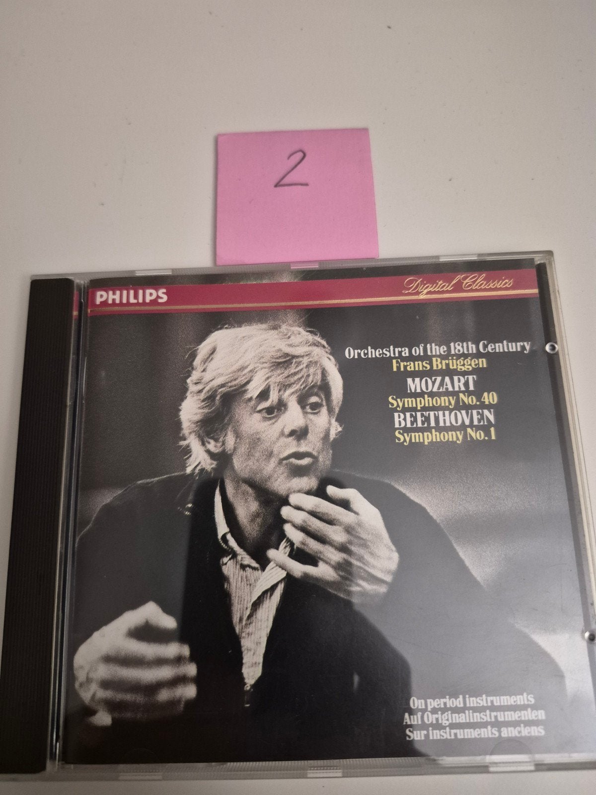 Mozart Symfonie 40 & Beethoven Symfonie 1 - Frans Brüggen CD, Gebruikt, Symfonie, Mozart, Inclusief doosje