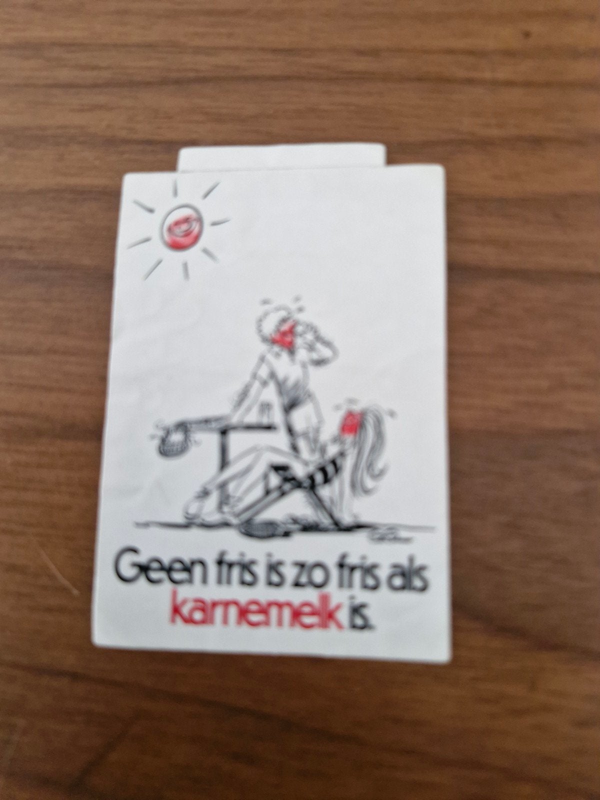 9519 Vintage Sticker: Geen fris is zo fris als karnemelk is, Verzamelen, Stickers, Gebruikt, Overige typen, Ophalen of Verzenden