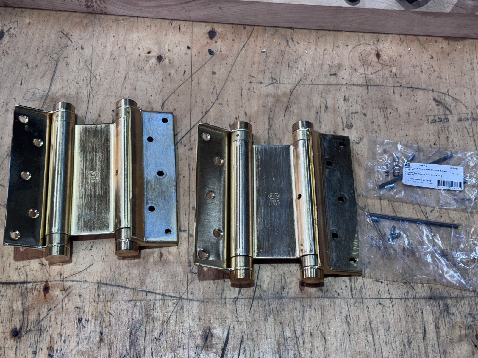Bommerscharnier dubbelwerkend 175mm, Ophalen, Nieuw, Koper of Messing, Scharnier