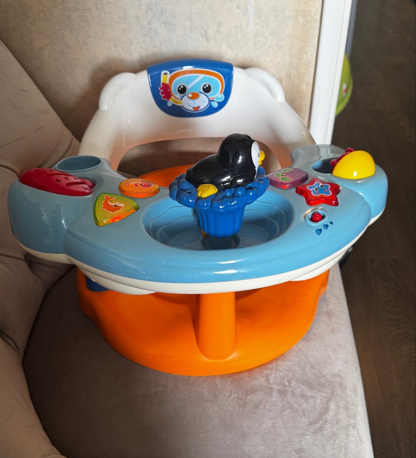 VTech Badstoel met geluiden en muziek voor baby's, Ophalen of Verzenden, Zo goed als nieuw, Badzitje of Badring, Overige merken
